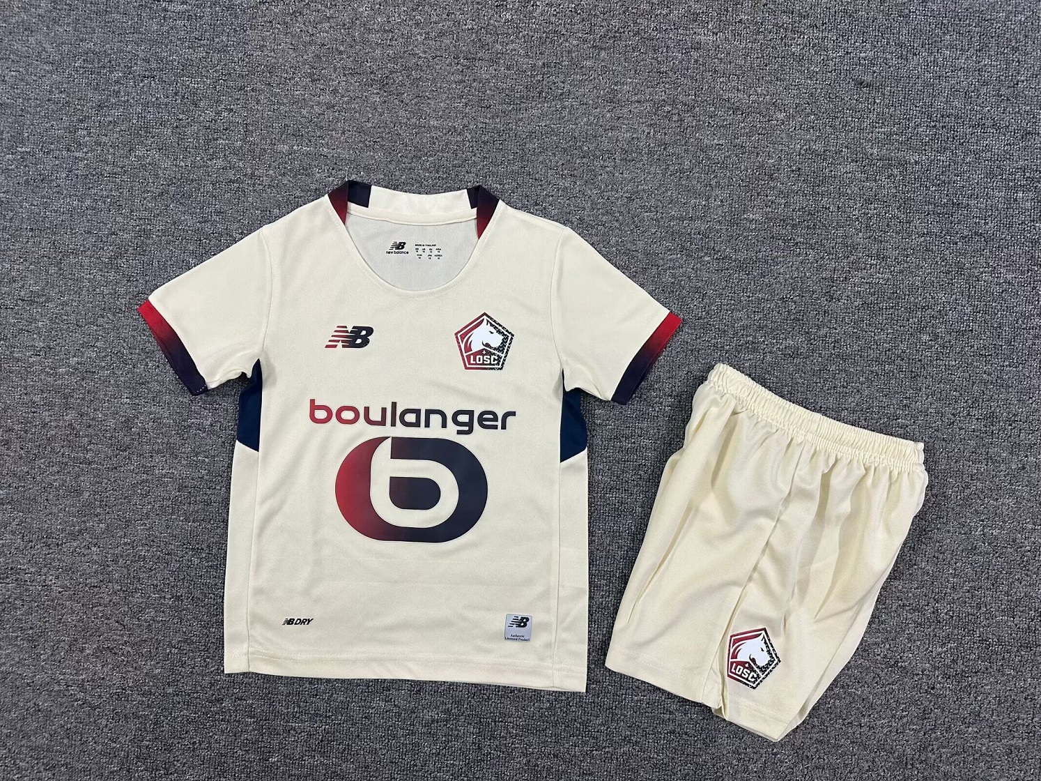 Kids-Lille 25/26 Away Light Beige Soccer Jersey